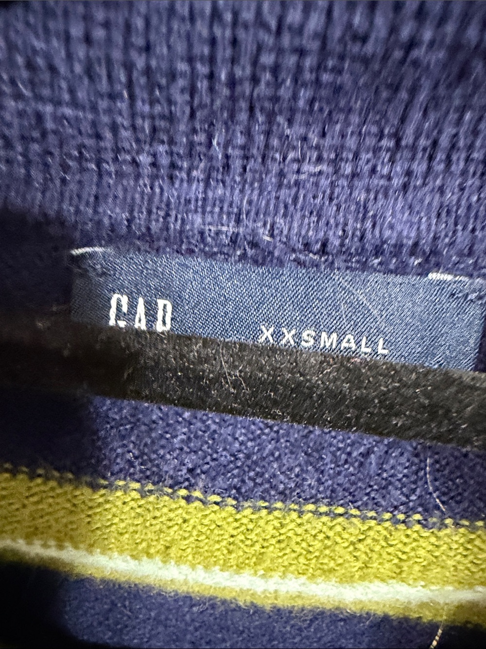 GAP Navy Sweater with Lime Stripes - Picture 6 of 8